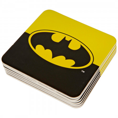 Batman Classic Logo Color Block 6pc Paper Coaster Set